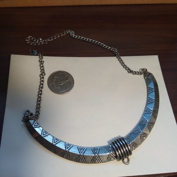 Silver choker native-inspired pattern - Picture 4 of 5